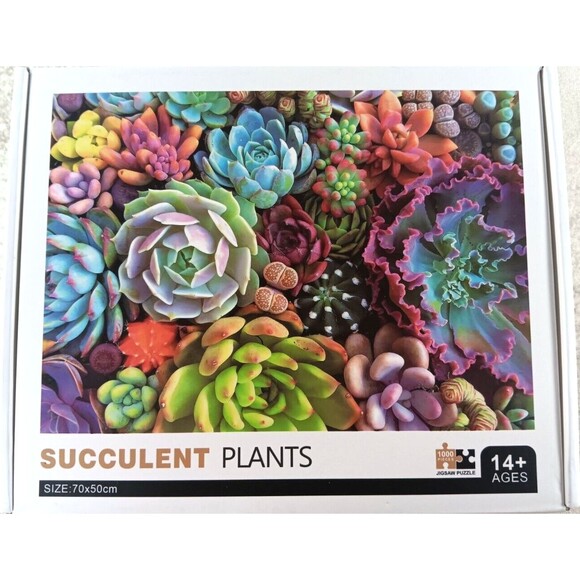 Succulent Plants 1000 Piece Jigsaw Puzzle - Picture 1 of 3